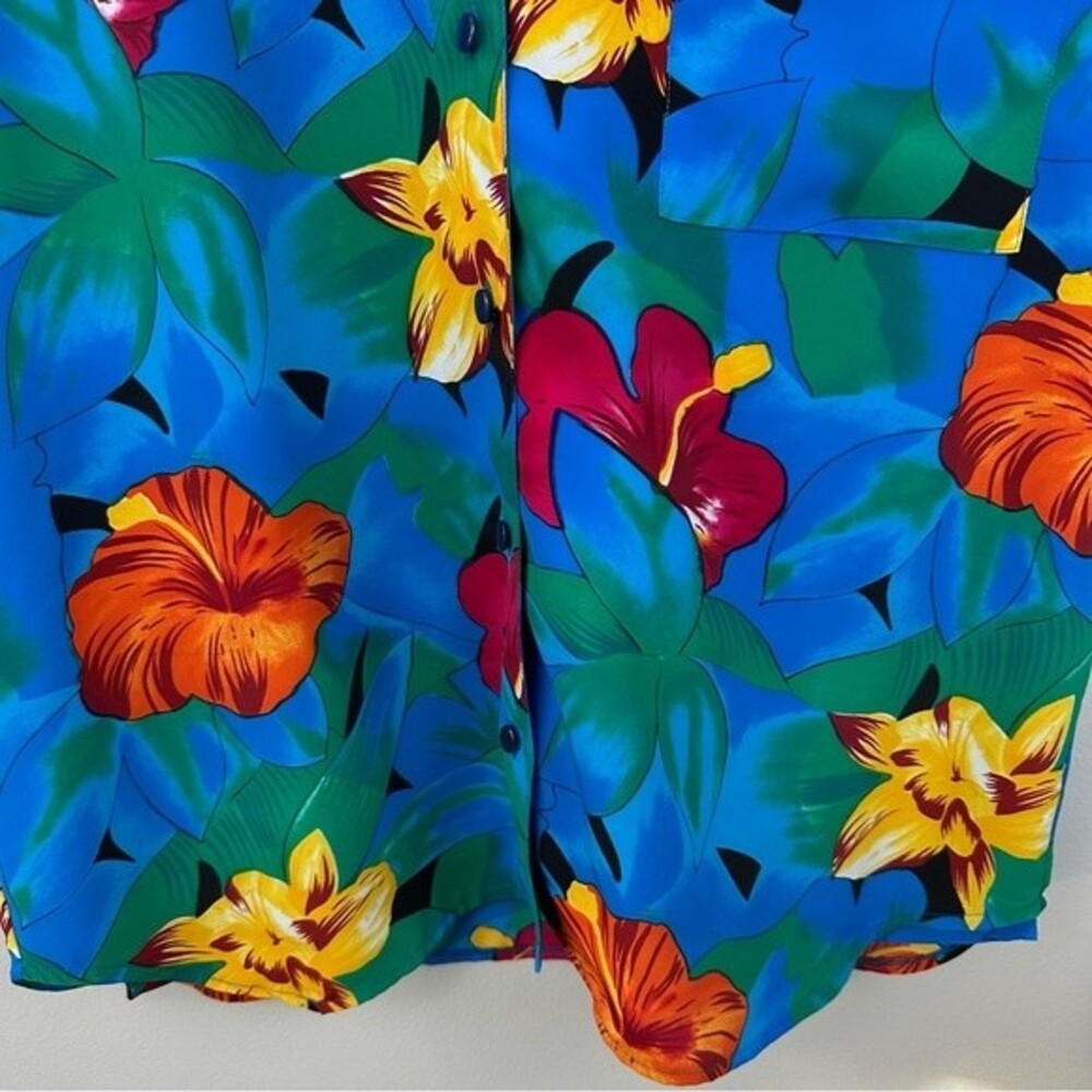 TanJay Two Piece Set Floral Short Sleeve & Button-Up Size 18 Hawaiian Vacation - Picture 8 of 12